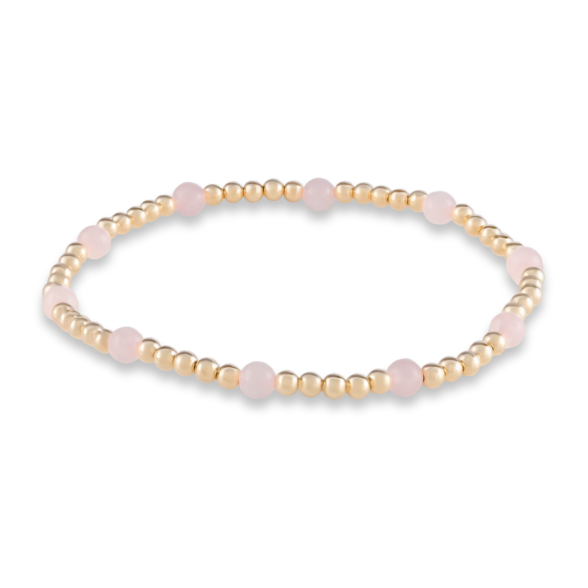 Delicate yet powerful, this Muse bracelet blends gold and pink quartz in a flowing pattern that represents love in motion.