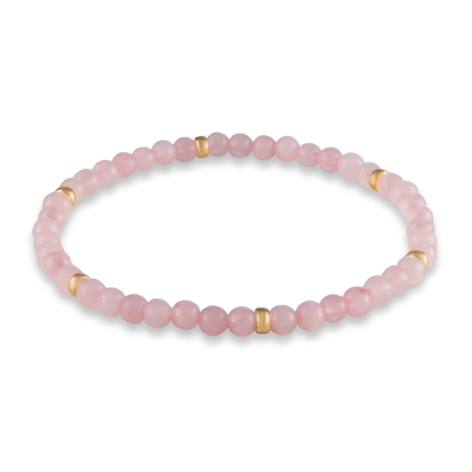 Rendering of the Pink Quartz & Sun bracelet featuring soft rose quartz beads and gold-filled accents, designed for love and light by GOLD CLUB by Shannon Hudson.