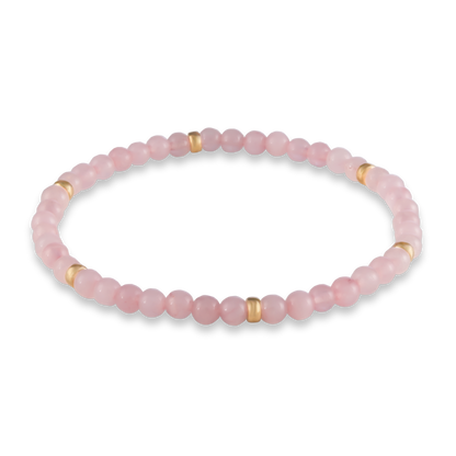 Rendering of the Pink Quartz & Sun bracelet featuring soft rose quartz beads and gold-filled accents, designed for love and light by GOLD CLUB by Shannon Hudson.