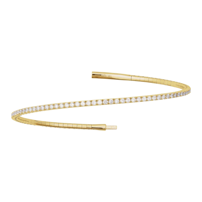 14k Solid Gold Signature Tennis Flex Bangle