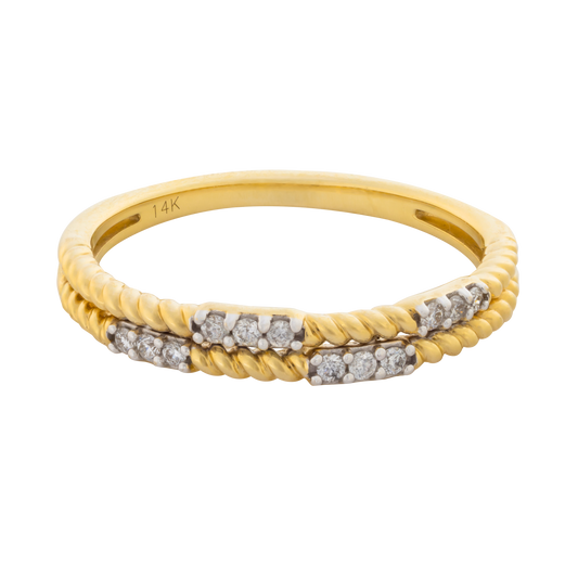 14k Gold and Diamond Pavé Station Rope