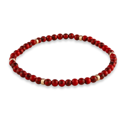 Gold-filled bracelet with a bold red agate center stone and sun disc accent, from the GOLD CLUB Red Agate Collection.