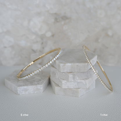 14k Solid Gold Signature Tennis Flex Bangle