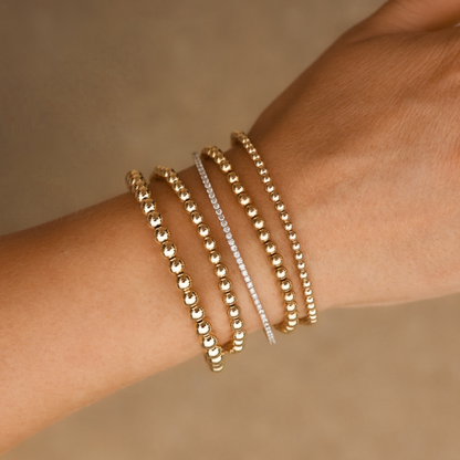 14k Solid Gold Signature Tennis Flex Bangle
