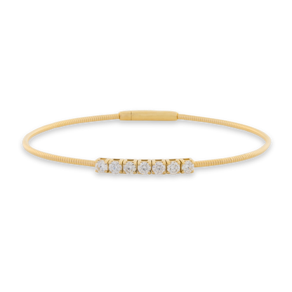 14k Solid Gold and Diamond Starlit Flex Bangle