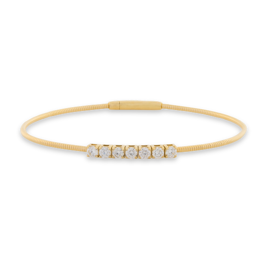 14k Solid Gold and Diamond Starlit Flex Bangle