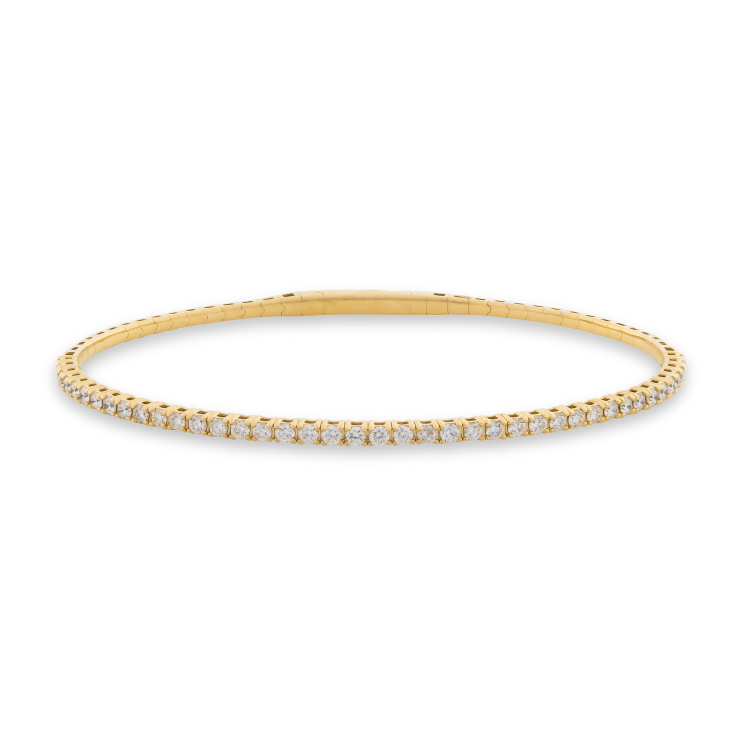 14k Solid Gold Signature Tennis Flex Bangle