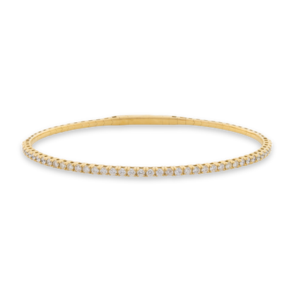 14k Solid Gold Signature Tennis Flex Bangle