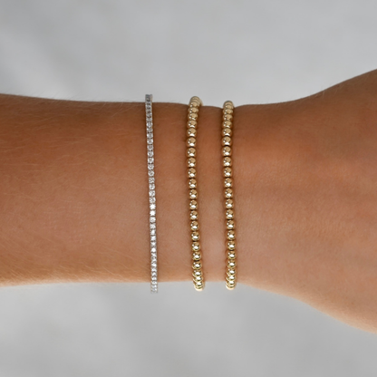 14k Solid Gold Signature Tennis Flex Bangle